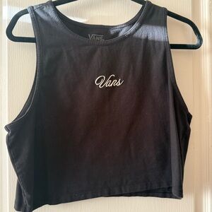Vans Women’s Black Cropped Logo Tank